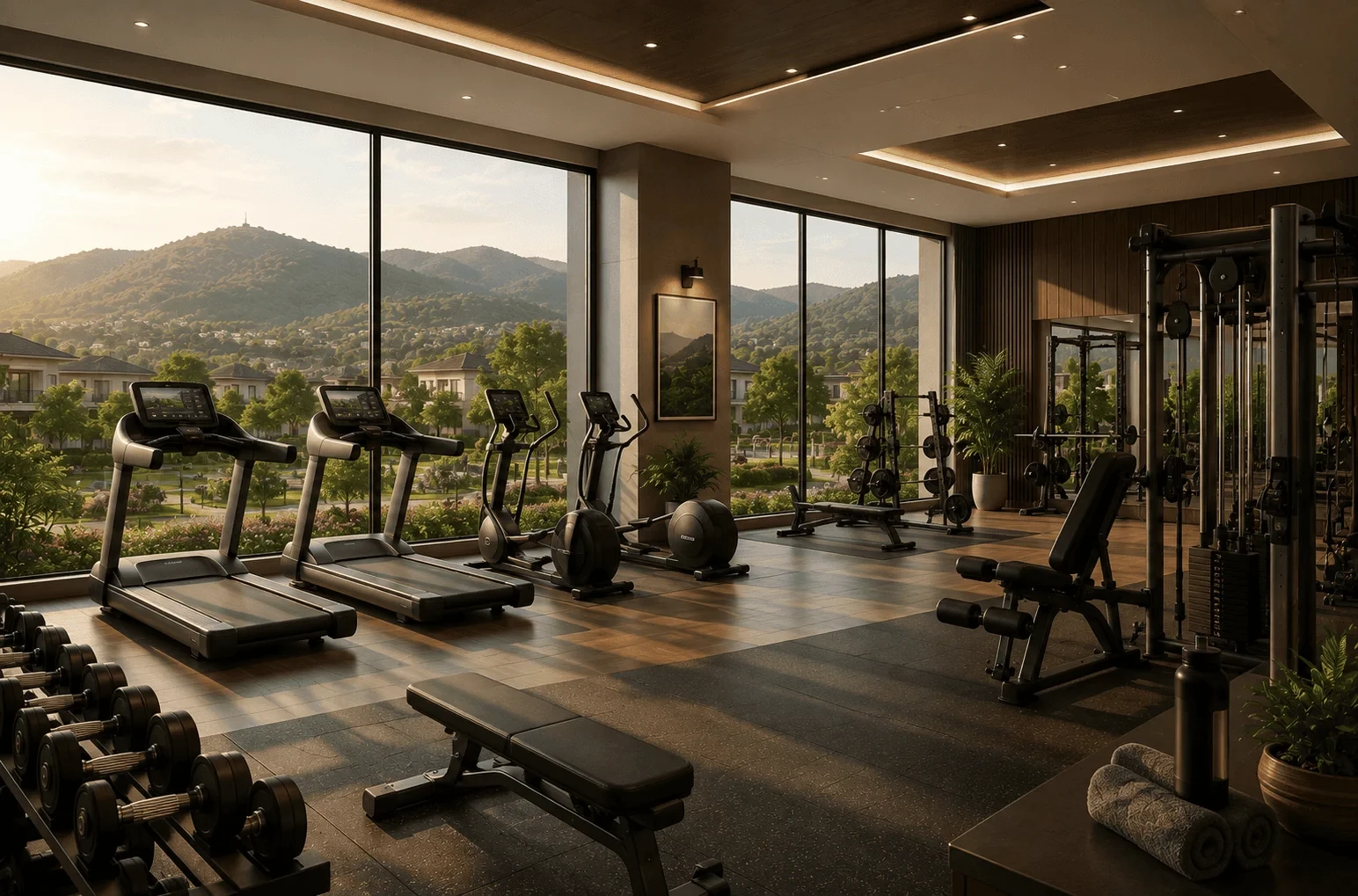 Hill-view gym