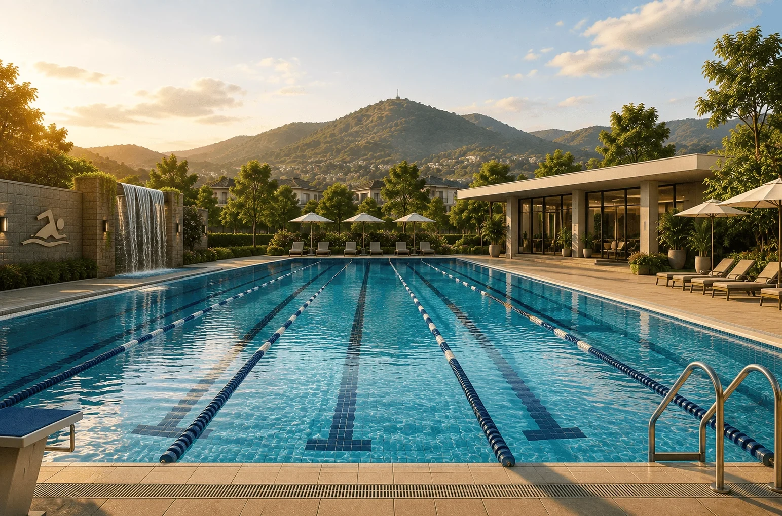Athlete swimming pool